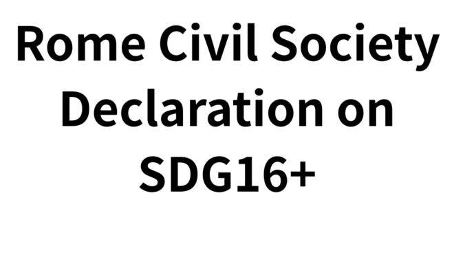 Rome Civil Society Declaration on SDG16+