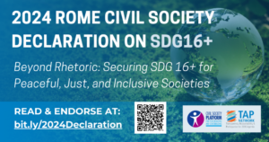 【賛同】SDG16+に関する2024年ローマ市民社会宣言