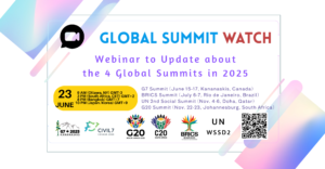 アーカイブ動画公開：【6/23開催】2025年に開催される4つのサミットに対する市民社会の提言を扱うウェビナー