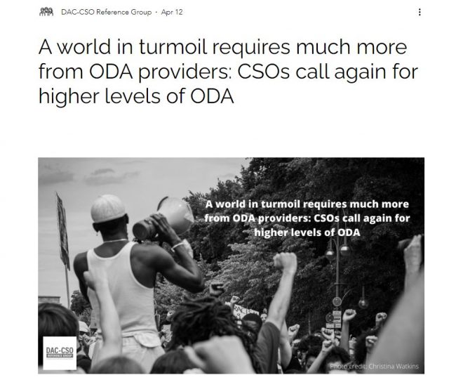 必要な質と量のODAを本当に求められる場所に－OECD-DAC諸国に対してCSOが声明を発表